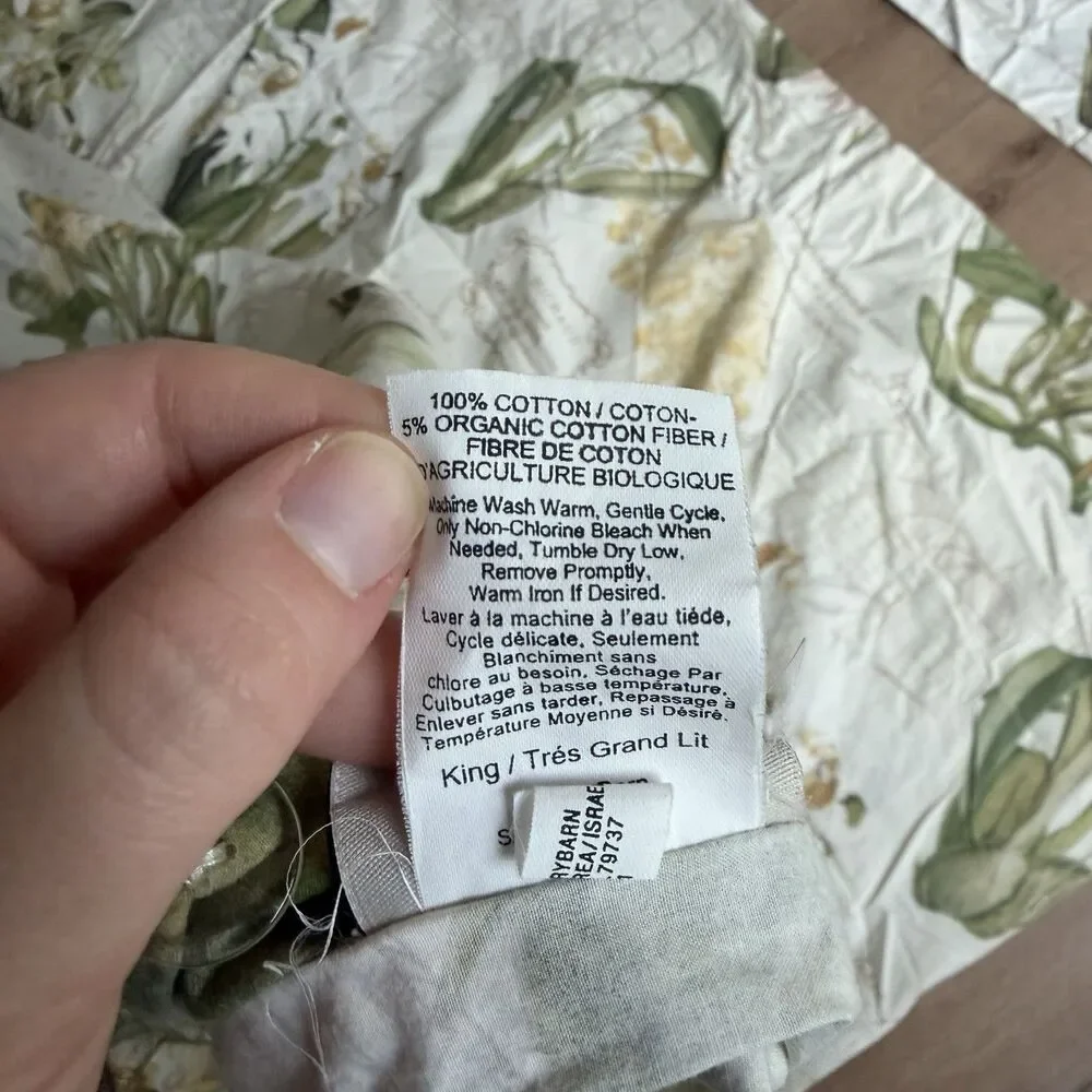 Pottery Barn Rare Orchid Pattern Duvet Cover - King with 3 Euro Shams
